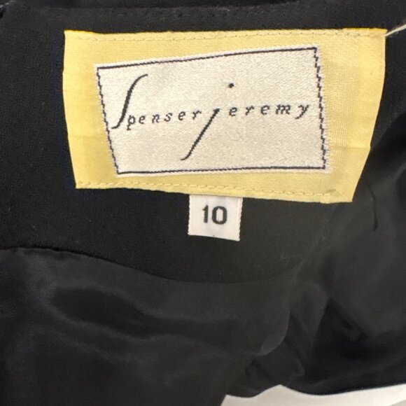 Vintage Spenser Jeremy Black Wool Long Sleeve Midi Dress Size 10 Made In USA LBD - Picture 13 of 14